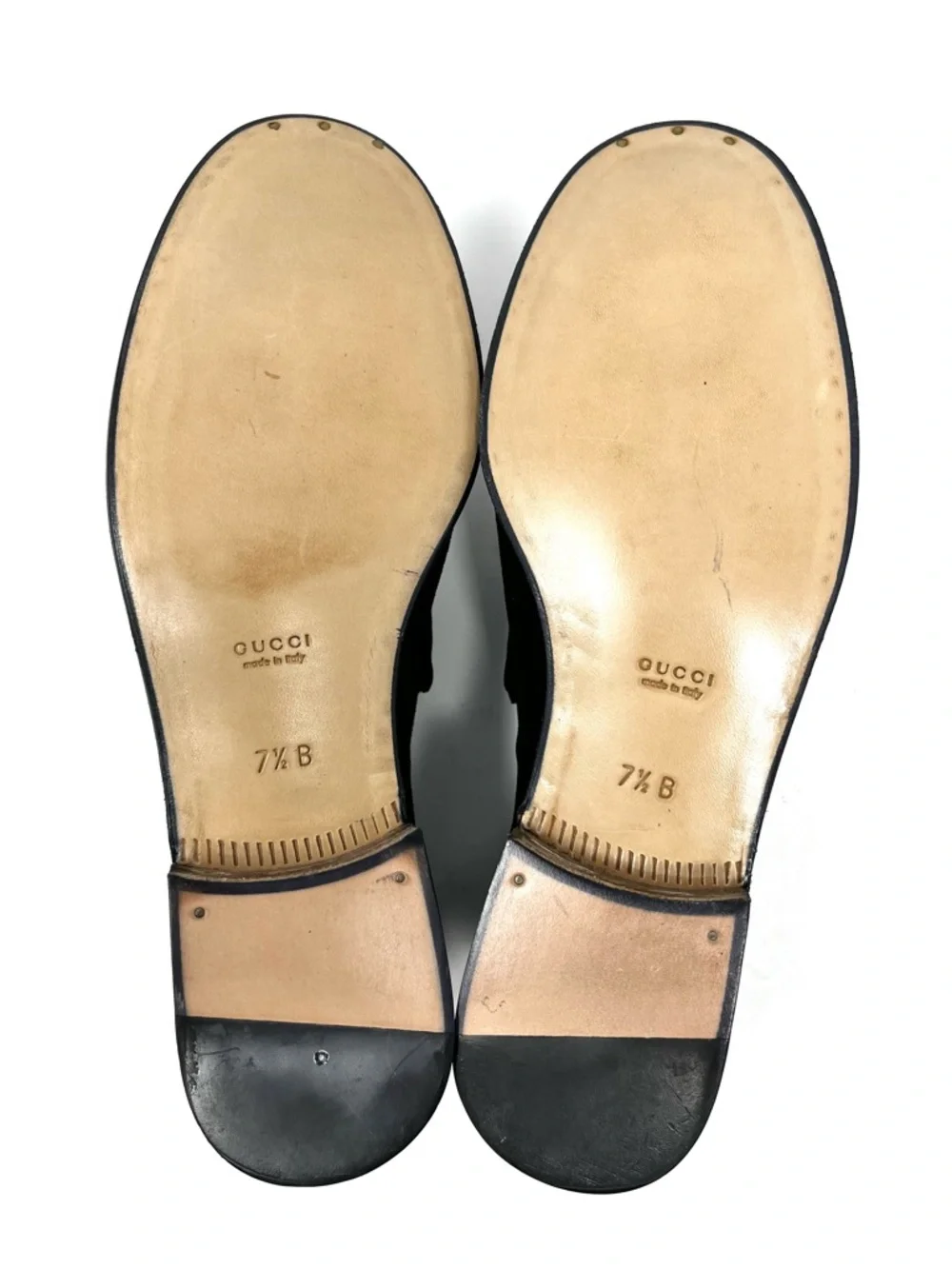 NEW Vintage Gucci 90s Y2K Horsebit Loafers Shoes Black Suede Leather Chunky 7.5 - Picture 10 of 12